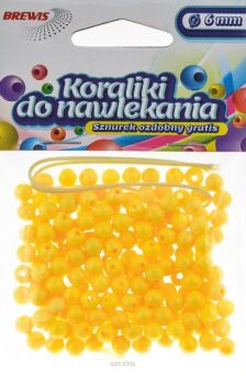 KORALIKI DO NAWLEKANIA 6mm ŻÓŁTE 6749 