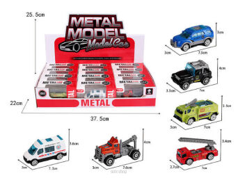 AUTO MIX WZORÓW METAL 12X4 CM (12) 8016