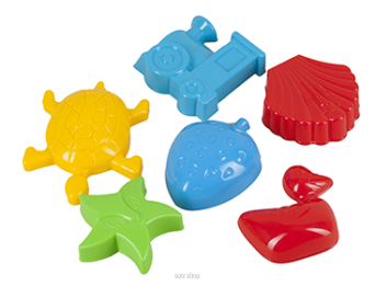 ZESTAW FOREMKI DO PIASKU MIX 6 SZT 10X9 CM 0053