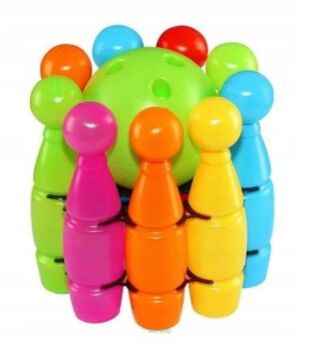 KRĘGLE MAXI W KOSZU 9 EL. + DUŻA KULA 5388