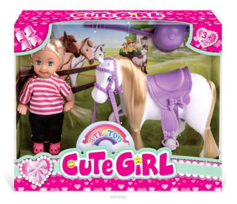 LALKA DŻOKEJKA Z KONIKIEM 20X16 CM 6773