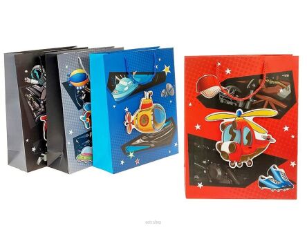 TORBA PREZENTOWA POJAZDY 3D 26X32 CM (12) 7124