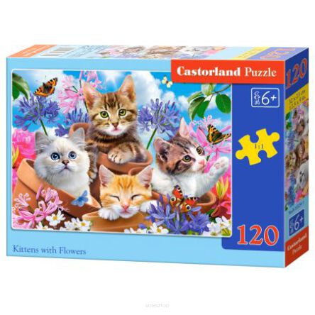 CASTOR PUZZLE 120 KITTENS WITH FLOWERS 3524