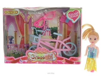 LALKA 9 CM Z AKCESORIAMI + ROWER 21X15 CM 7910