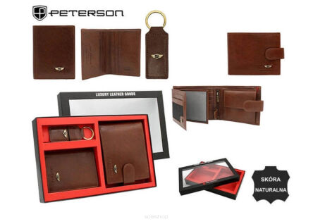 ZESTAW SKÓRZANY PTN SET3-N992L-VT BROWN 5402 NN