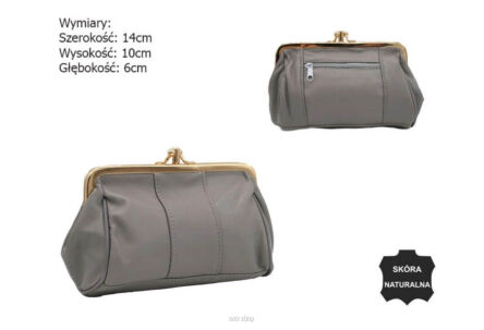 PORTMONETKA SKÓRZANA K09 GRAY 8497 NN